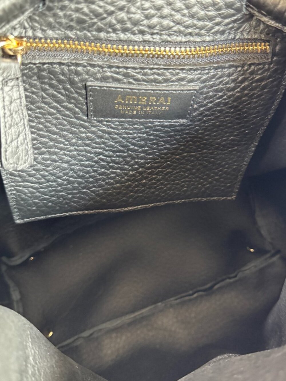 AMERAI Made in Italy 100% Italian Leather Linea Bucket Bag NWT - Picture 3 of 11